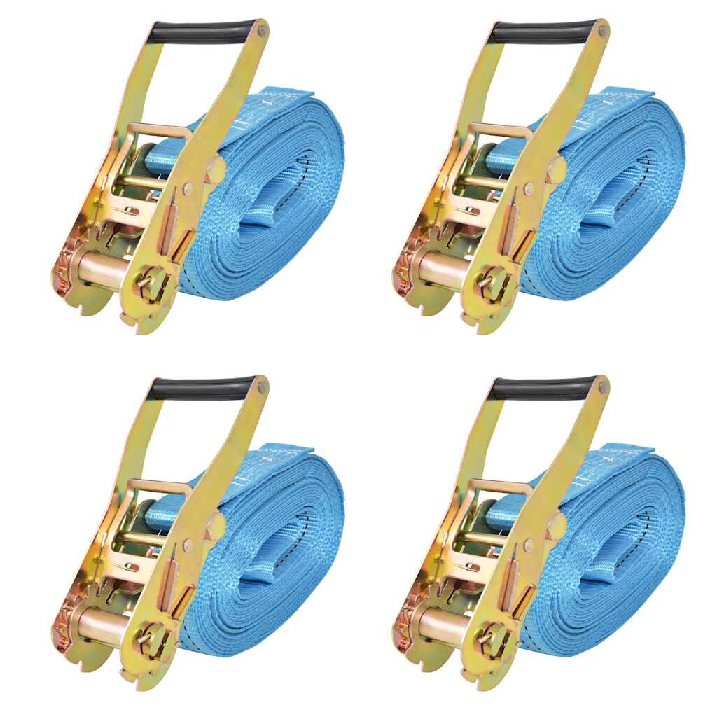 vidaXL Upínacie popruhy s račňou 4 ks 4 tony 8mx50mm modré