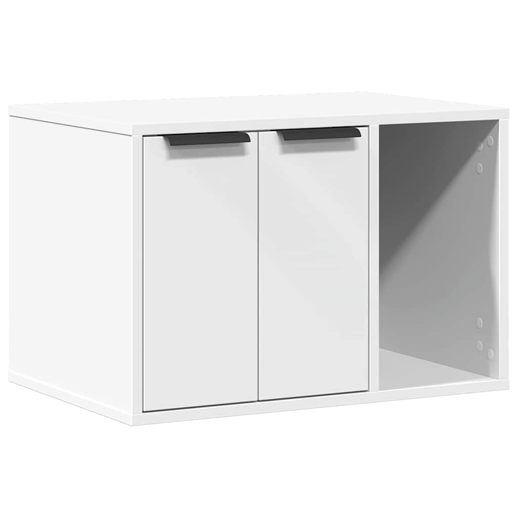 vidaXL Uzavretý box na stelivo biely 60x40x40 cm kompozitné drevo