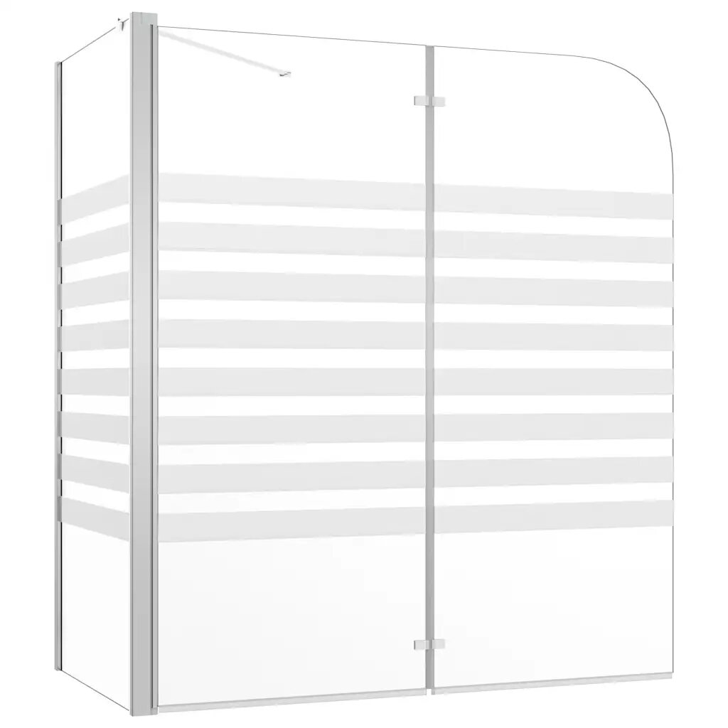 vidaXL Vaňová zástena 120x68x130 cm tvrdené sklo pruhovaná