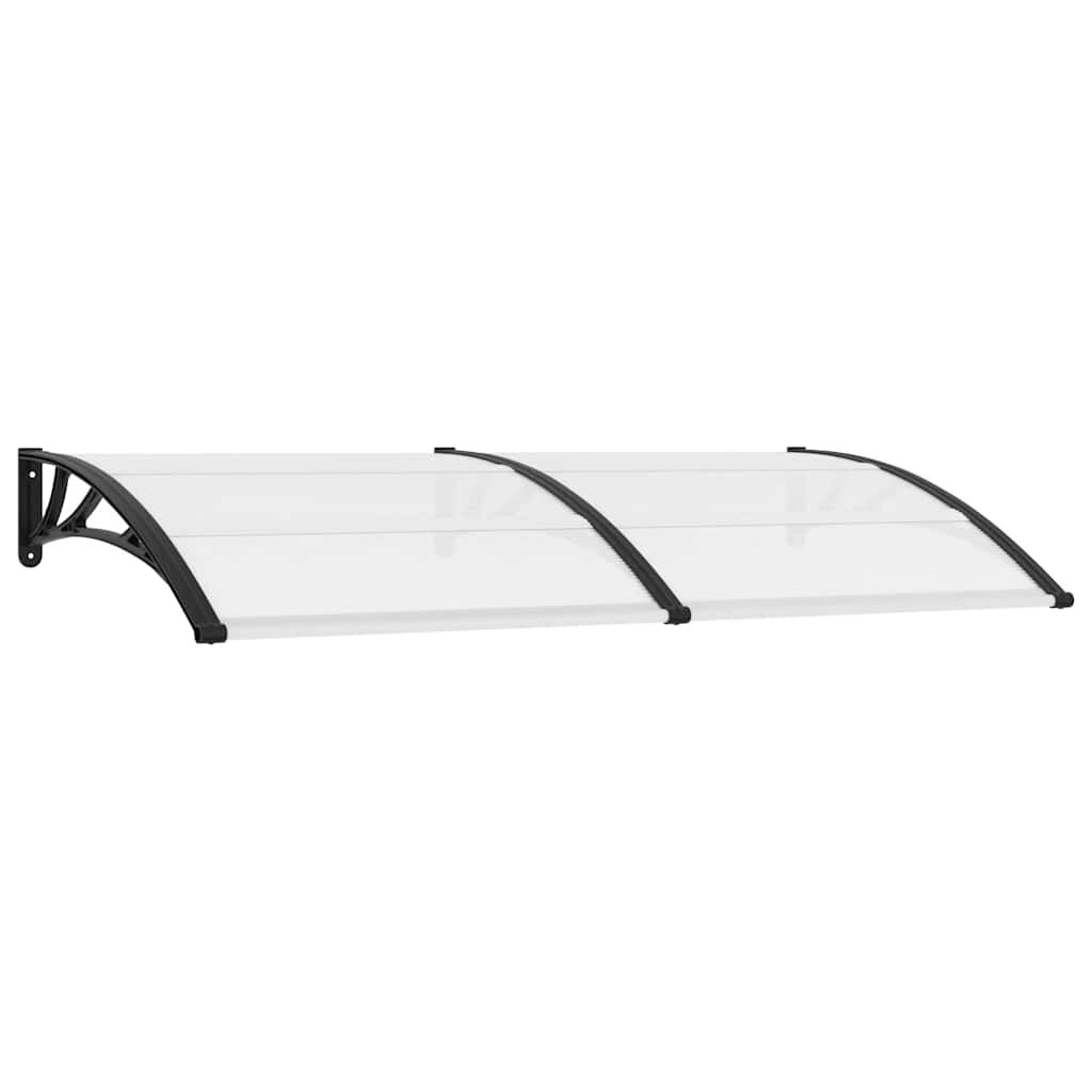 vidaXL Vchodová strieška čierna a priehľadná 200x75 cm PC