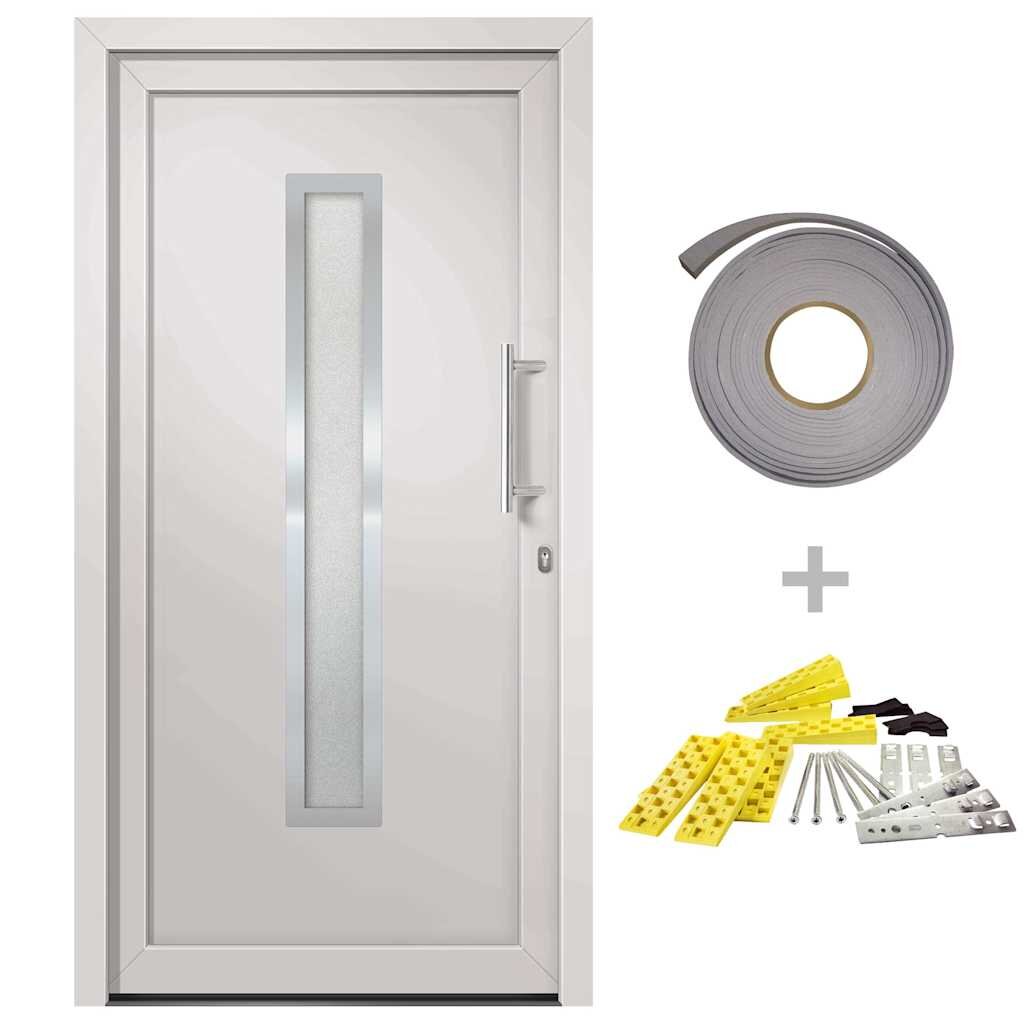 vidaXL Vchodové dvere biele 98x208 cm