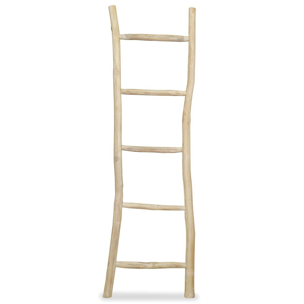 vidaXL Vešiak na uteráky rebrík s 5 priečkami teakové drevo 45x150 cm prírodná