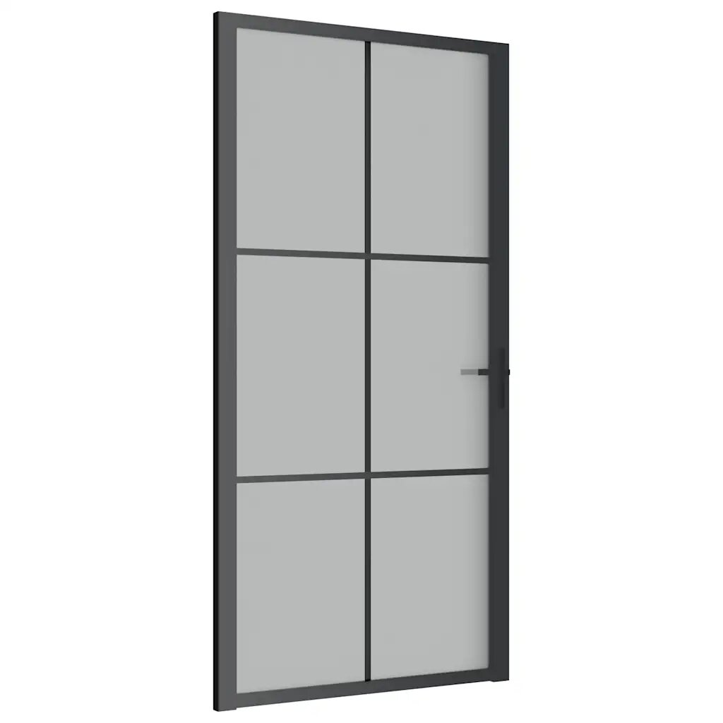 vidaXL Vnútorné dvere 1025x2015 cm čierne matné sklo a hliník