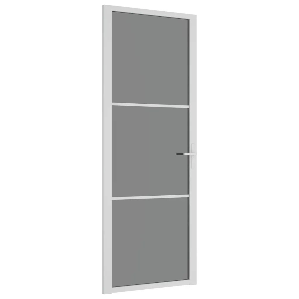 vidaXL Vnútorné dvere 76x2015 cm biele ESG sklo a hliník