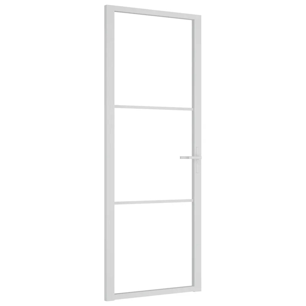 vidaXL Vnútorné dvere 76x2015 cm biele ESG sklo a hliník