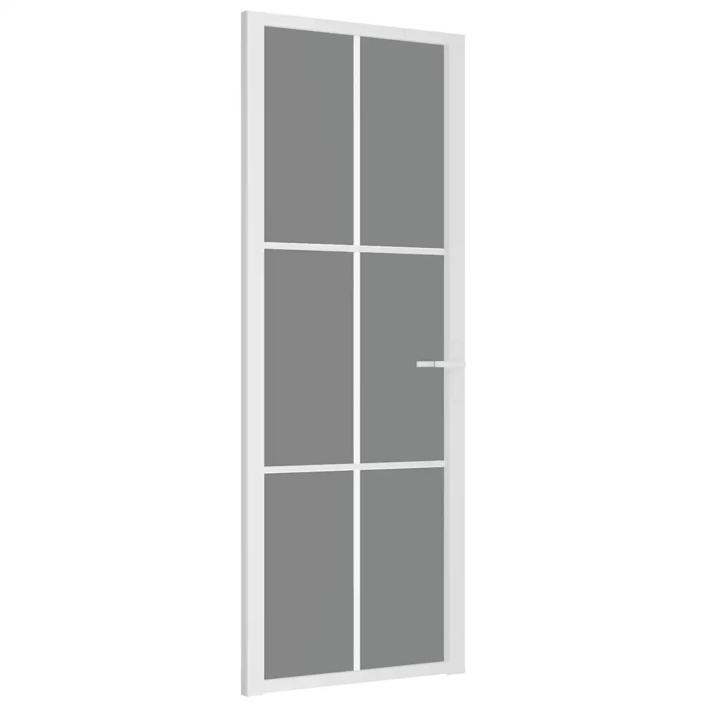 vidaXL Vnútorné dvere 76x2015 cm biele ESG sklo a hliník