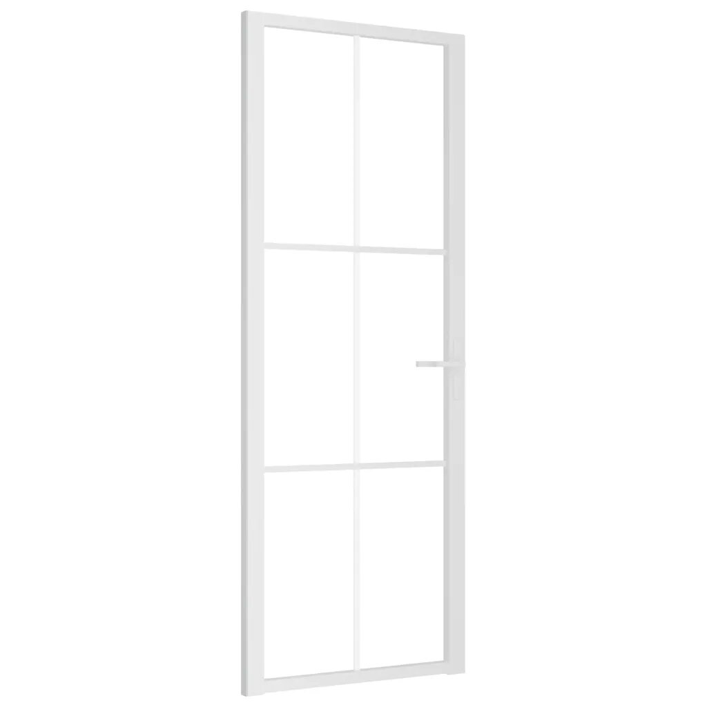 vidaXL Vnútorné dvere 76x2015 cm biele ESG sklo a hliník