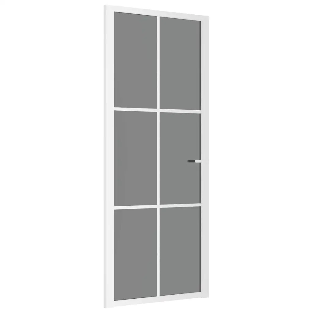 vidaXL Vnútorné dvere 83x2015 cm biele ESG sklo a hliník