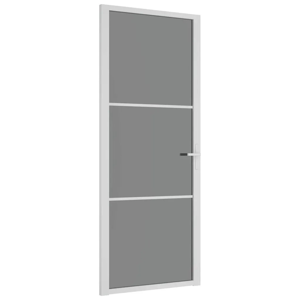 vidaXL Vnútorné dvere 83x2015 cm biele ESG sklo a hliník