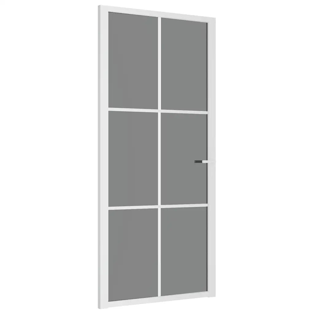 vidaXL Vnútorné dvere 93x2015 cm biele ESG sklo a hliník
