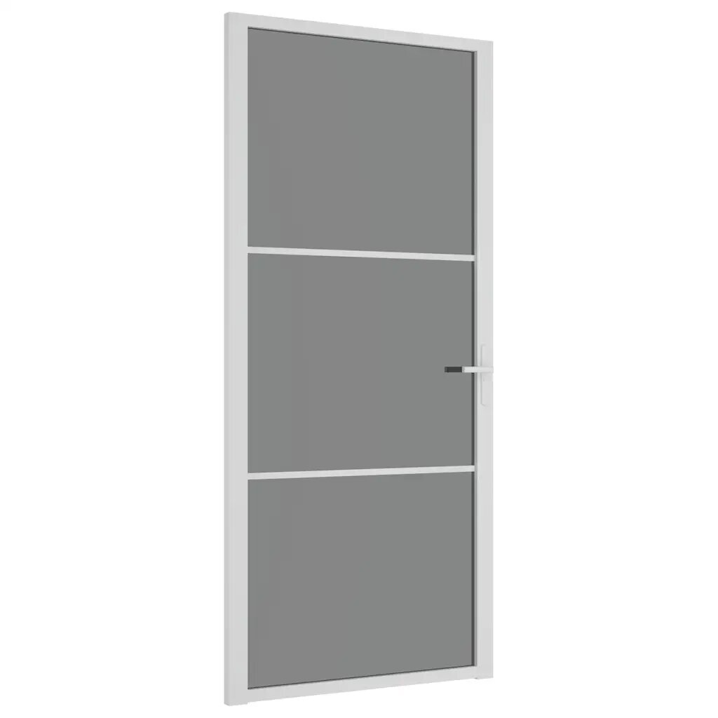 vidaXL Vnútorné dvere 93x2015 cm biele ESG sklo a hliník