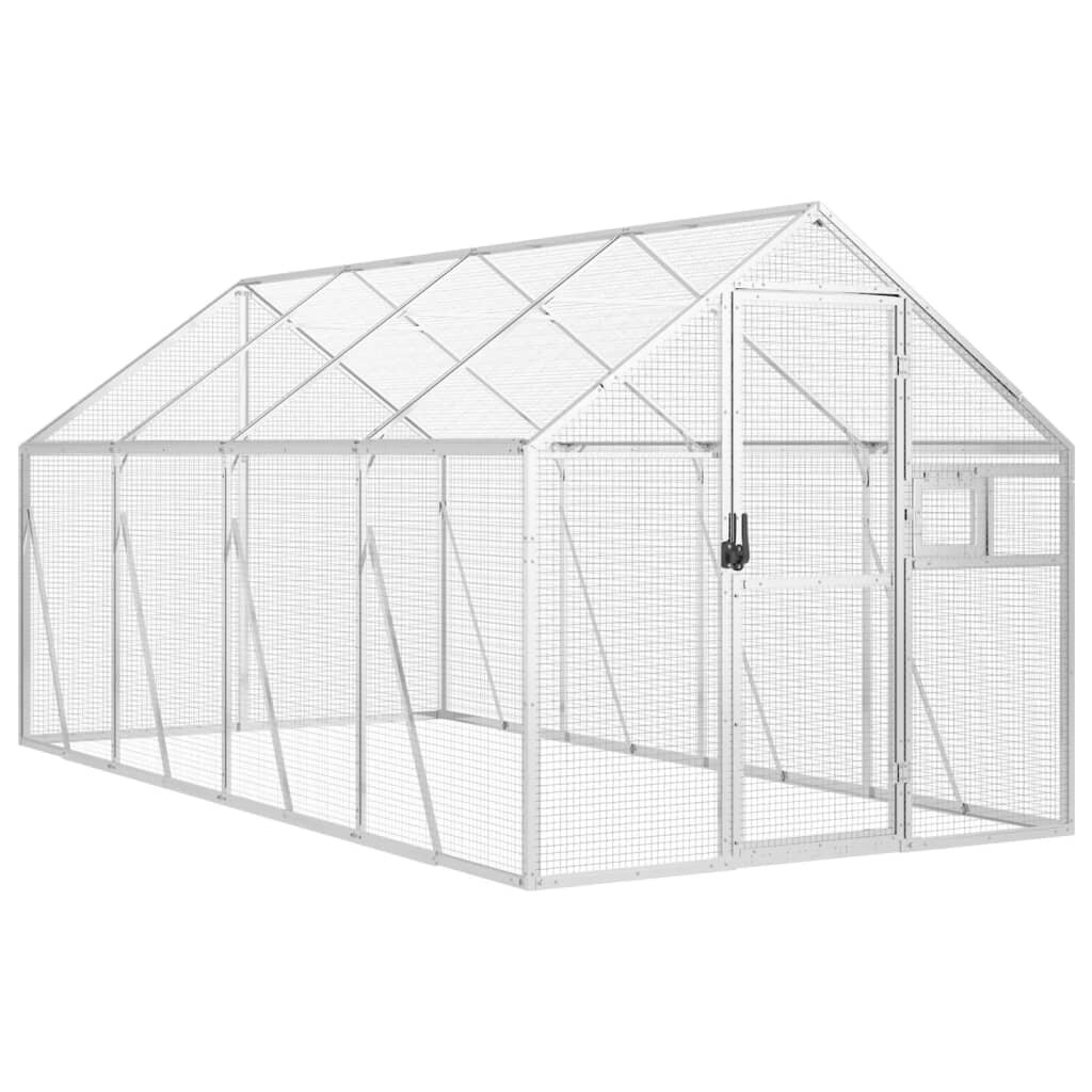 vidaXL Voliéra strieborná 179x4x185 m hliník