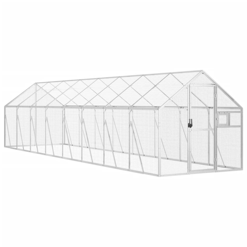 vidaXL Voliéra strieborná 179x8x185 m hliník