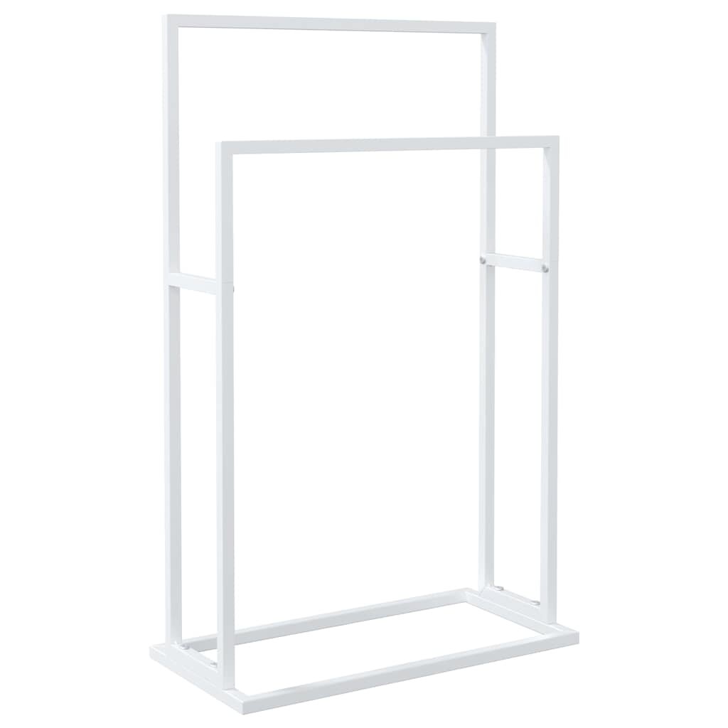 vidaXL Voľne stojaci stojan na uteráky biely 48x24x785 cm železo