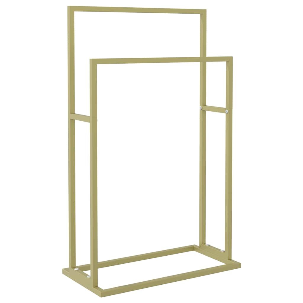 vidaXL Voľne stojaci stojan na uteráky zlatý 48x24x785 cm železo