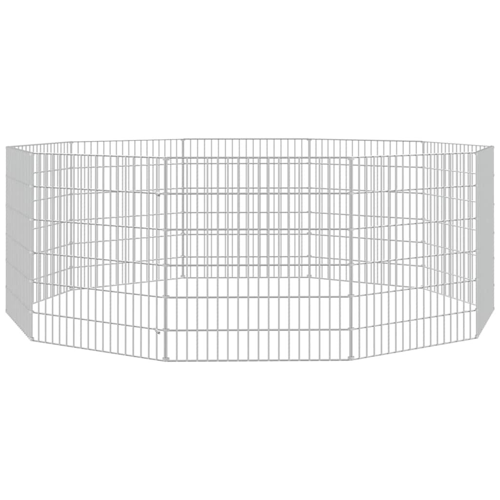 vidaXL Voľný výbeh pre zvieratá 10 panelov 54x60cm pozinkované železo