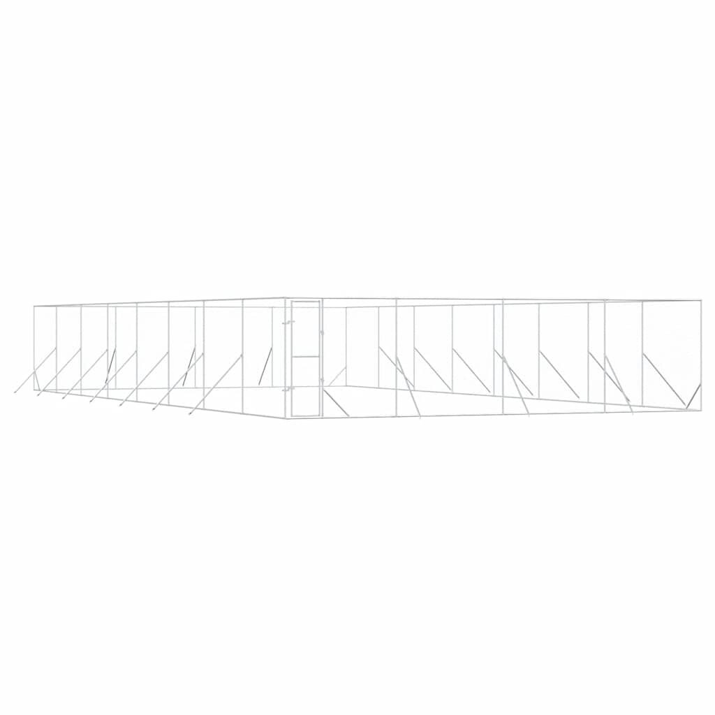 vidaXL Vonkajší koterec pre psov strieborný 8x16x2 m pozinkovaná oceľ