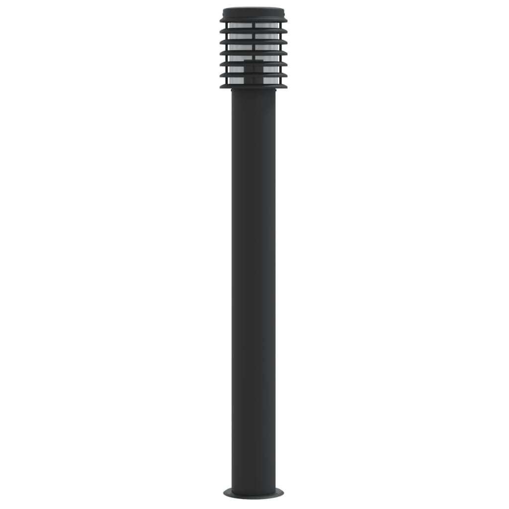 vidaXL Vonkajšia stojaca lampa čierna 110 cm nehrdzavejúca oceľ
