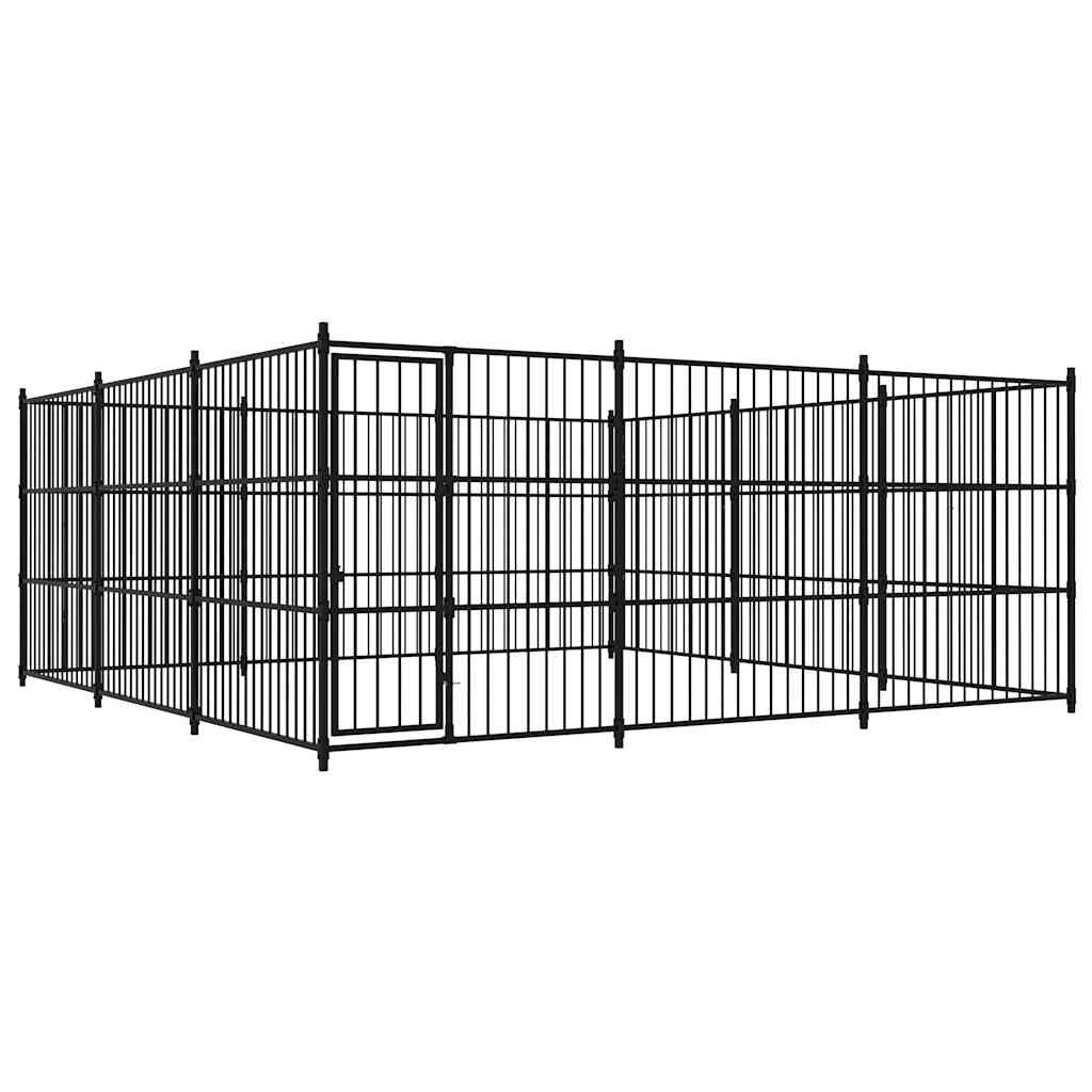 vidaXL Vonkajšia voliéra pre psy 450x450x185 cm