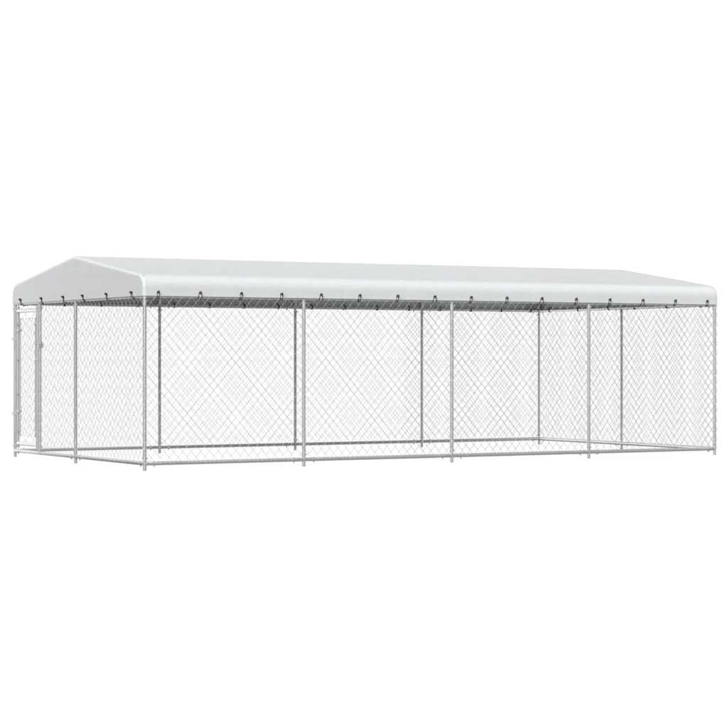 vidaXL Vonkajšia voliéra pre psy so strechou 76x38x23 m