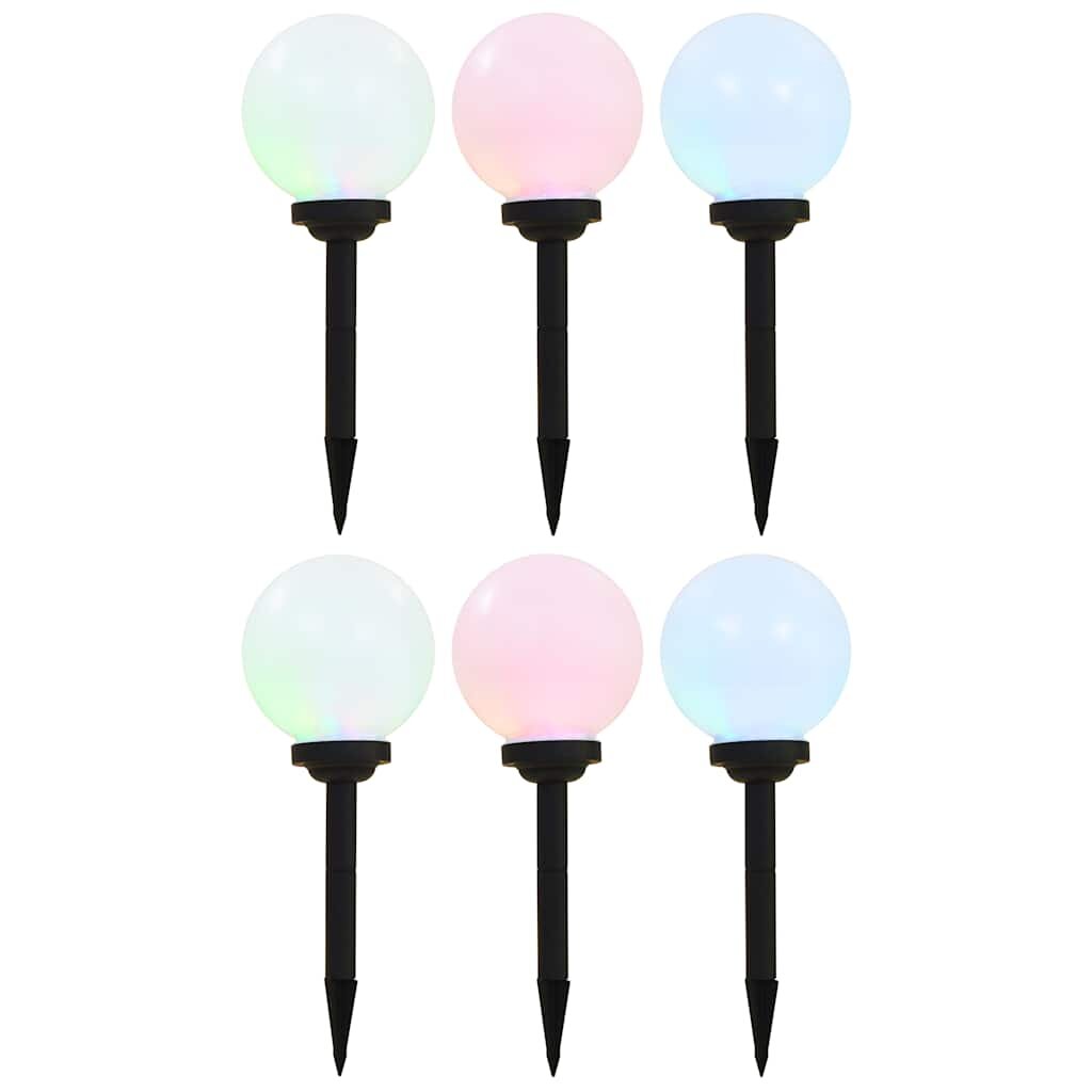 vidaXL Vonkajšie solárne lampy 6 ks 20 cm LED guľové RGB