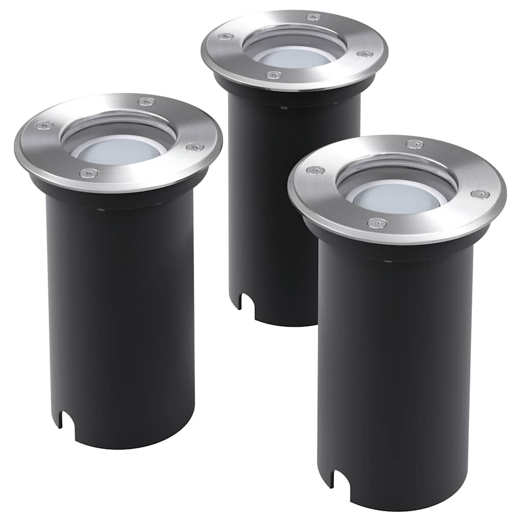 vidaXL Vonkajšie zápustné LED svietidlá 3 ks okrúhle