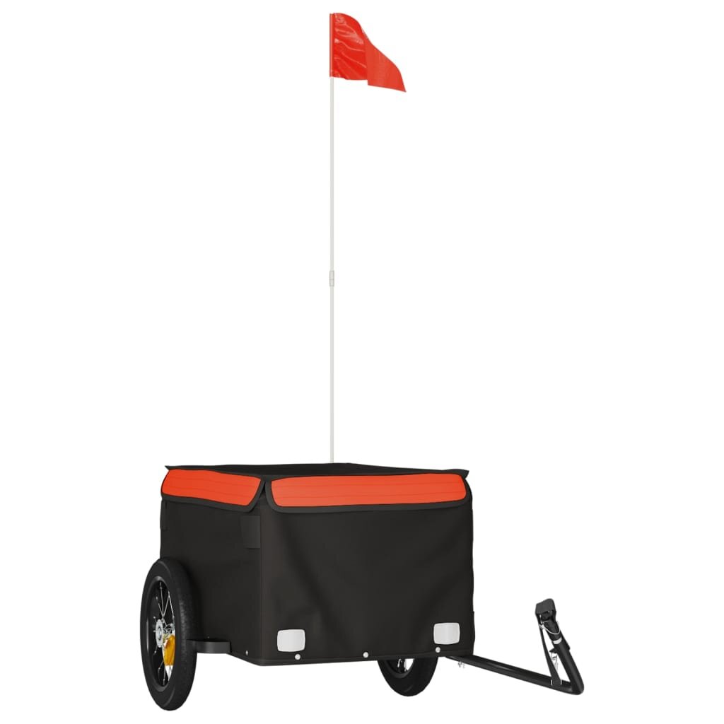 vidaXL Vozík za bicykel čierno oranžový 30 kg železo