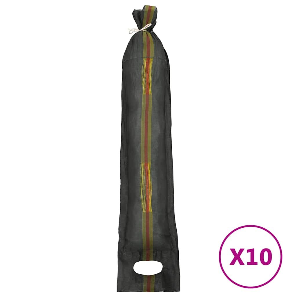 vidaXL Vrecia na piesok 10 ks tmavo zelené 103x25 cm HDPE