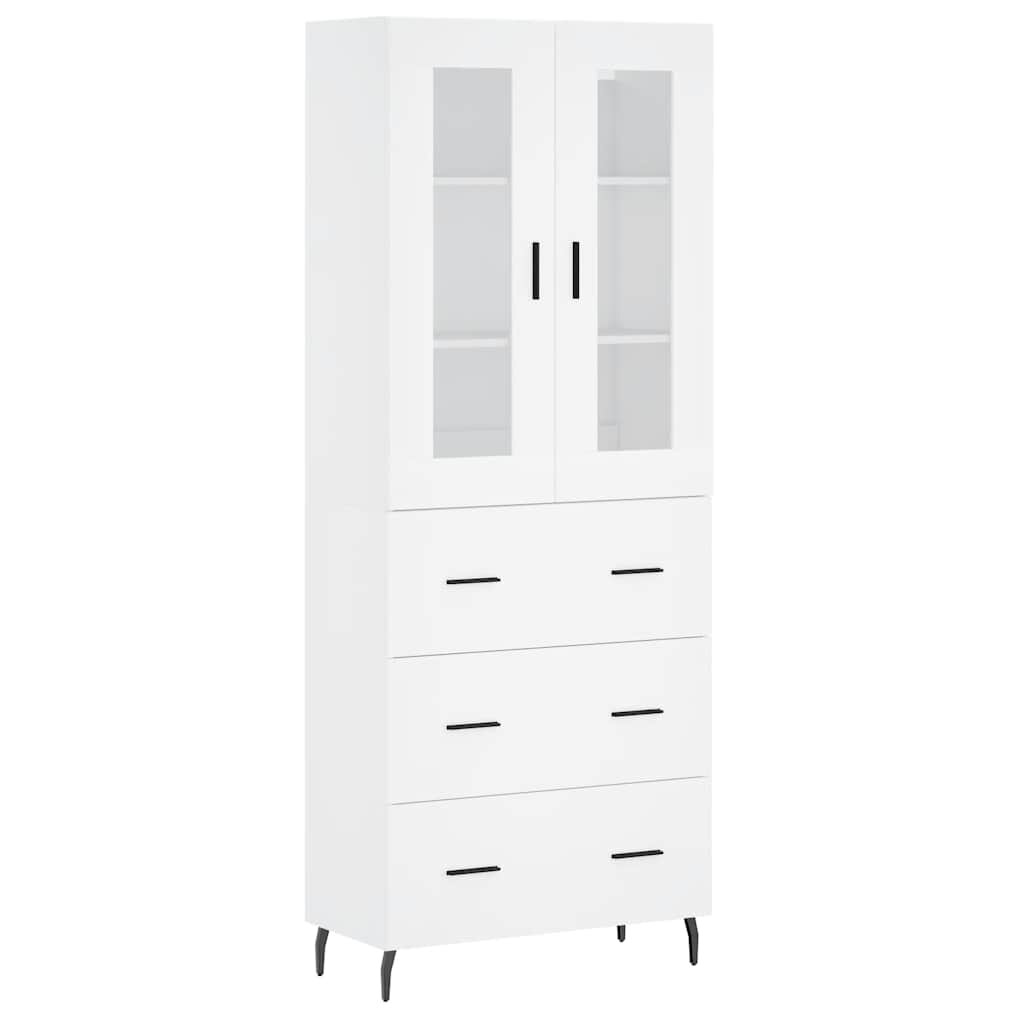 vidaXL Vysoká skrinka biela 695x34x180 cm spracované drevo