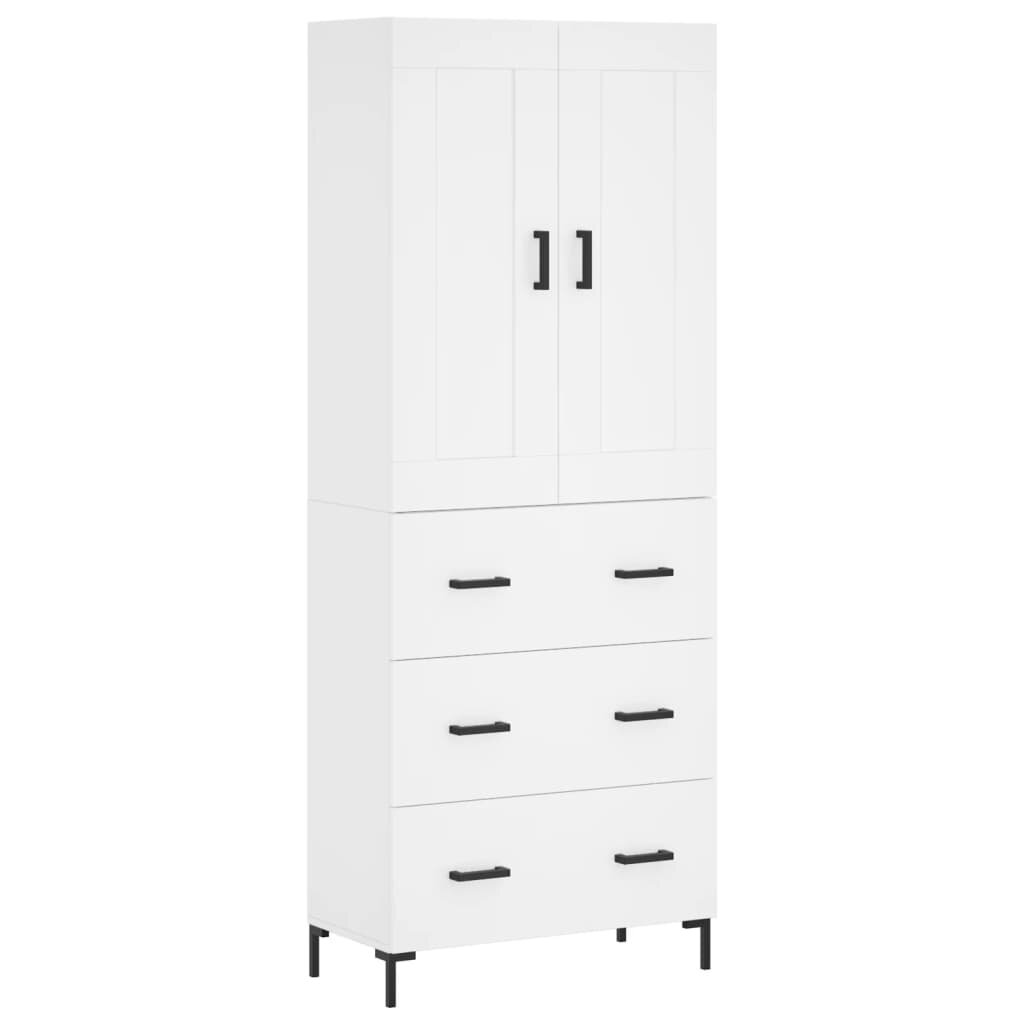 vidaXL Vysoká skrinka biela 695x34x180 cm spracované drevo