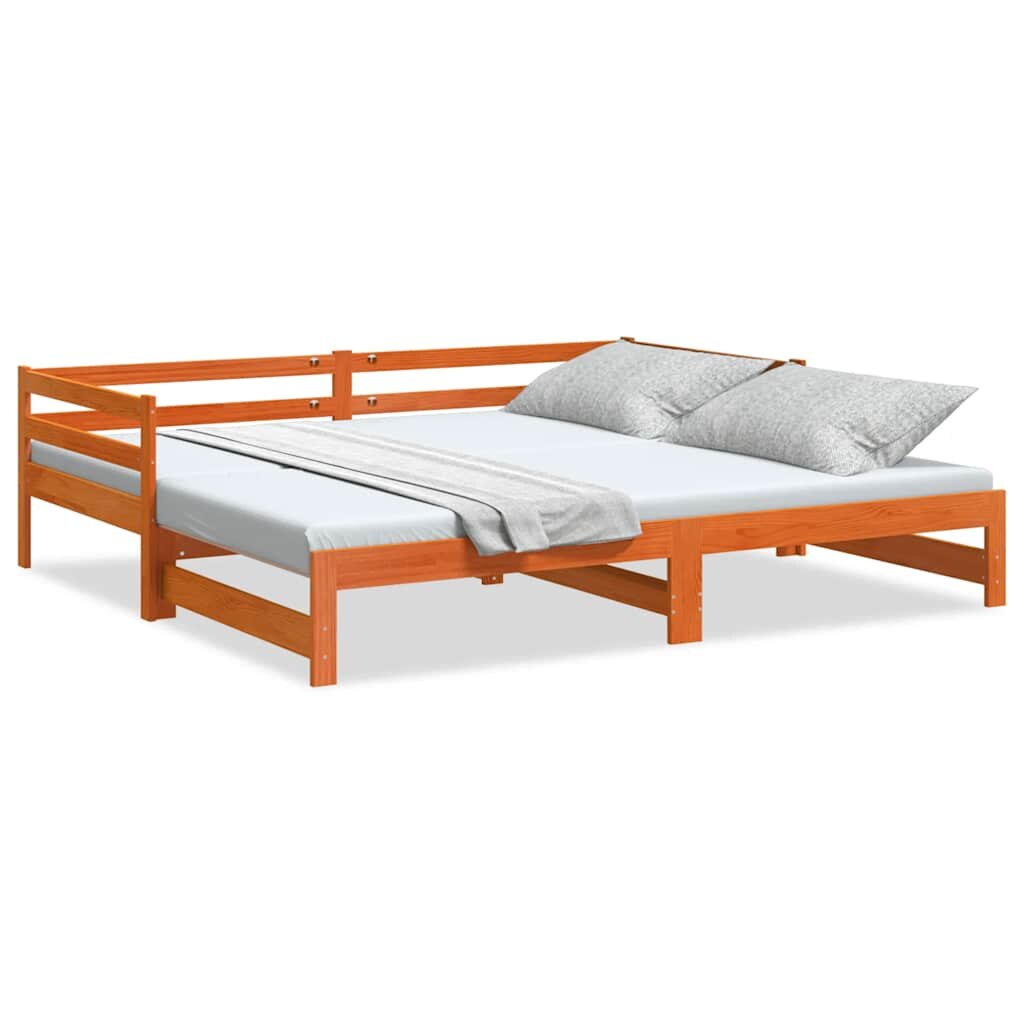 vidaXL Vysúvacia denná posteľ voskovohnedá 80x200 cm masívna borovica