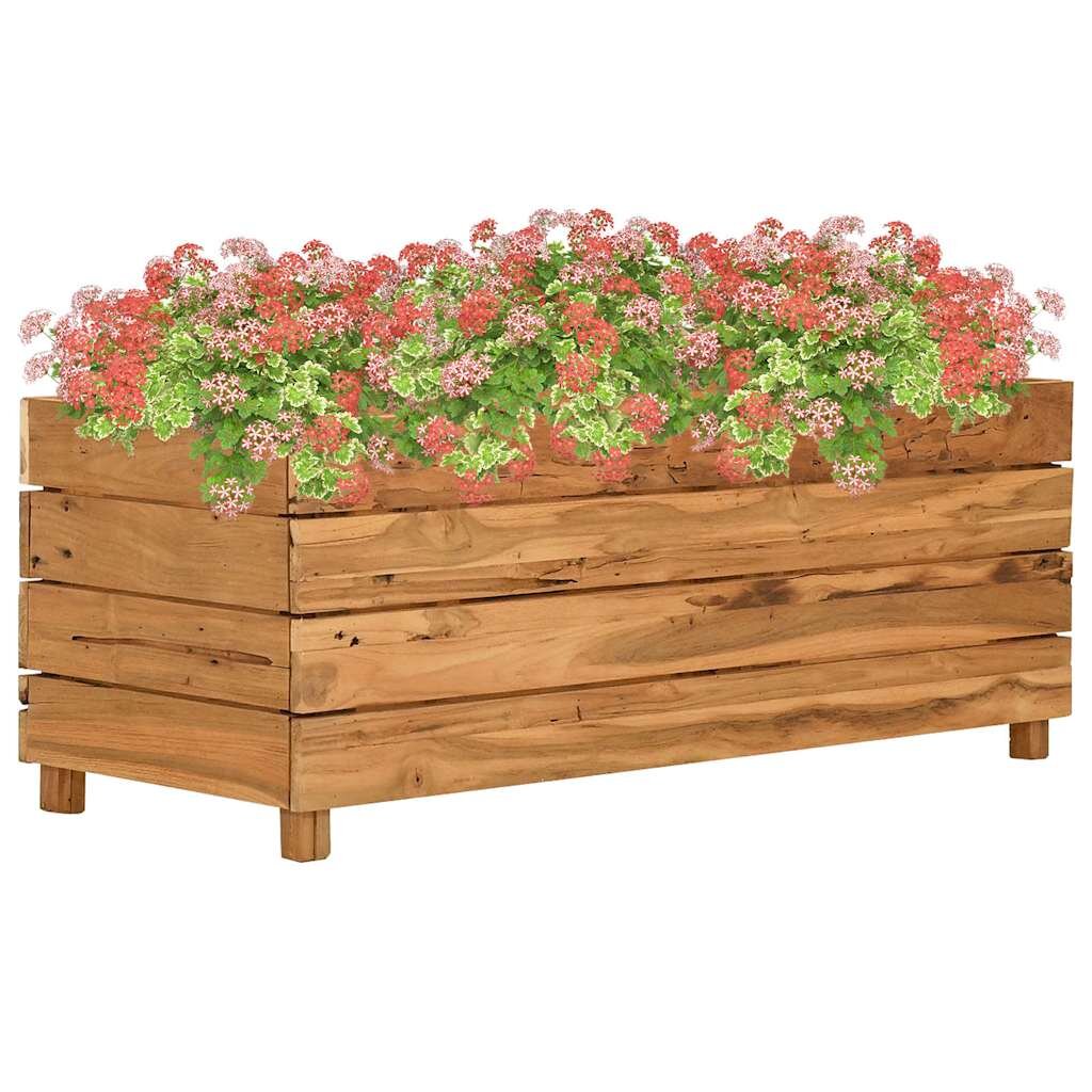 vidaXL Vyvýšený záhon 100x40x38 cm recyklované tíkové drevo a oceľ