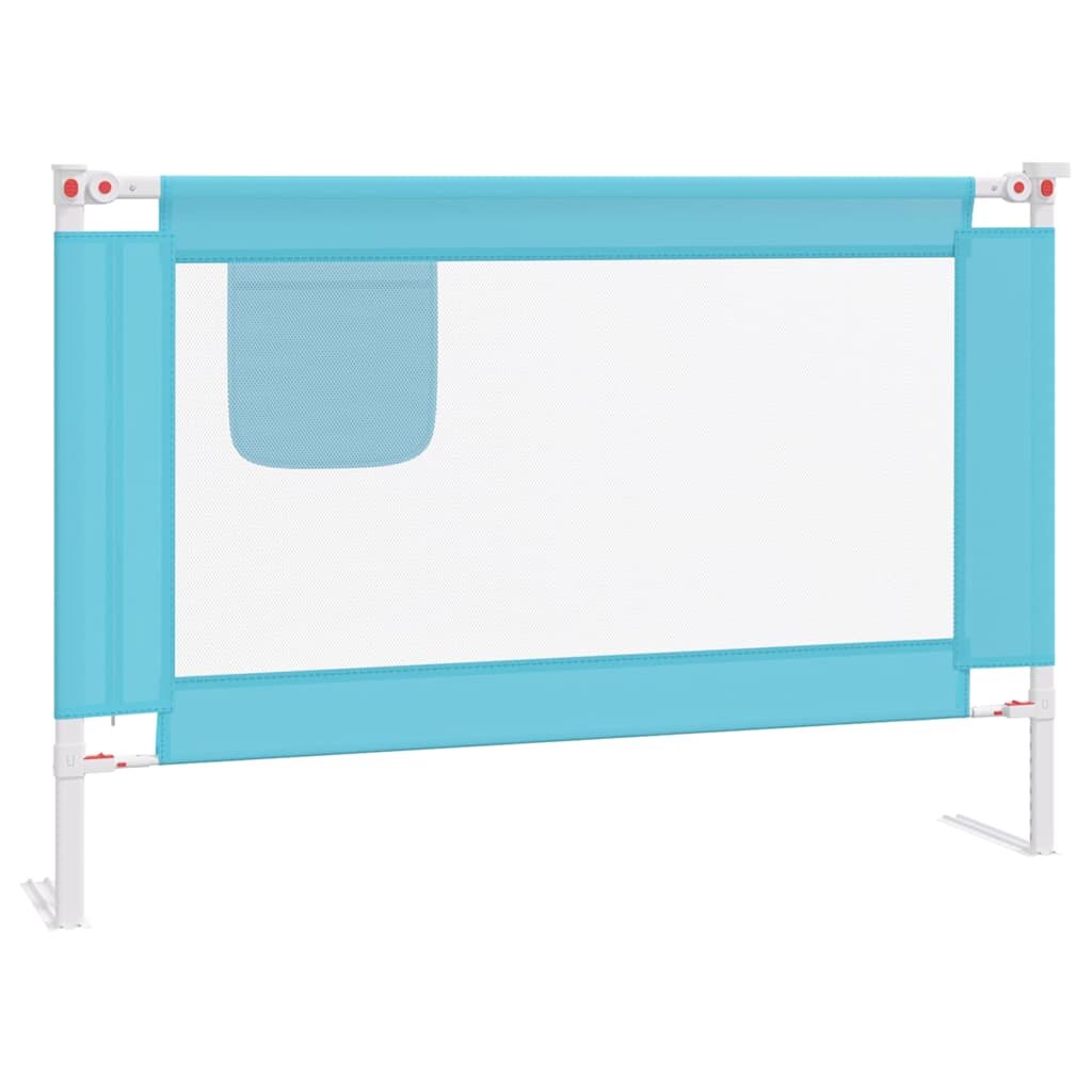 vidaXL Zábrana na detskú posteľ modrá 100x25 cm látka