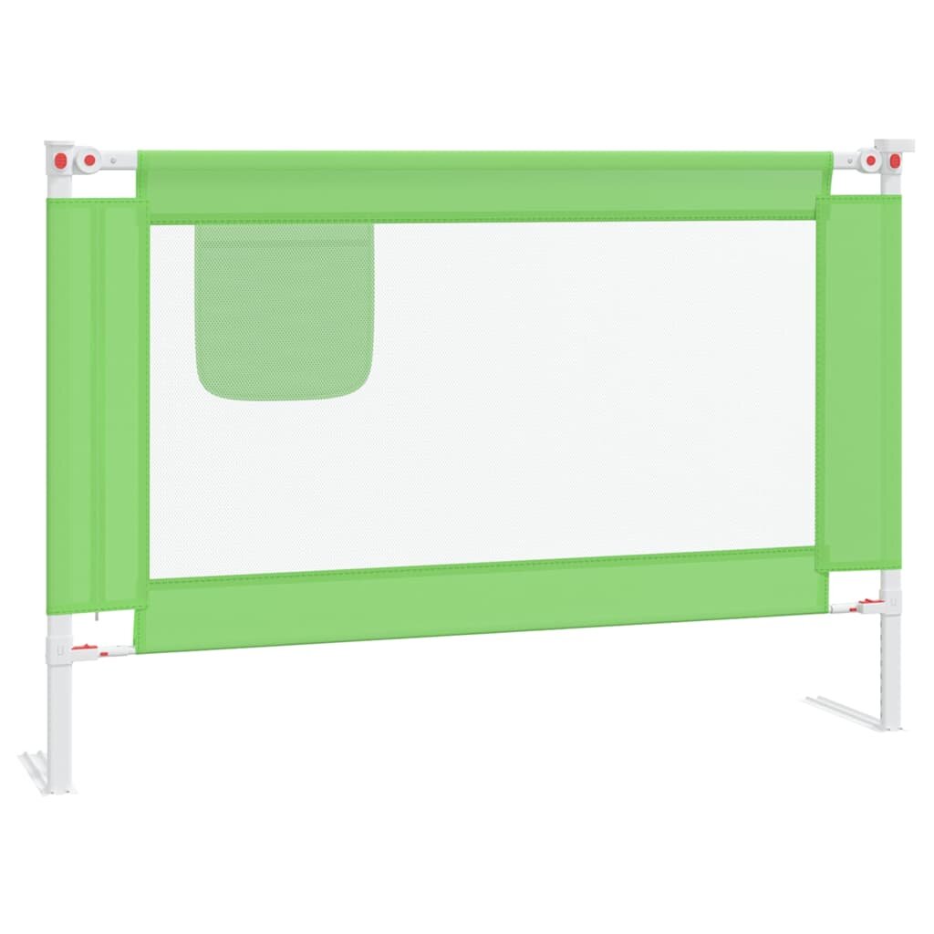 vidaXL Zábrana na detskú posteľ zelená 100x25 cm látka