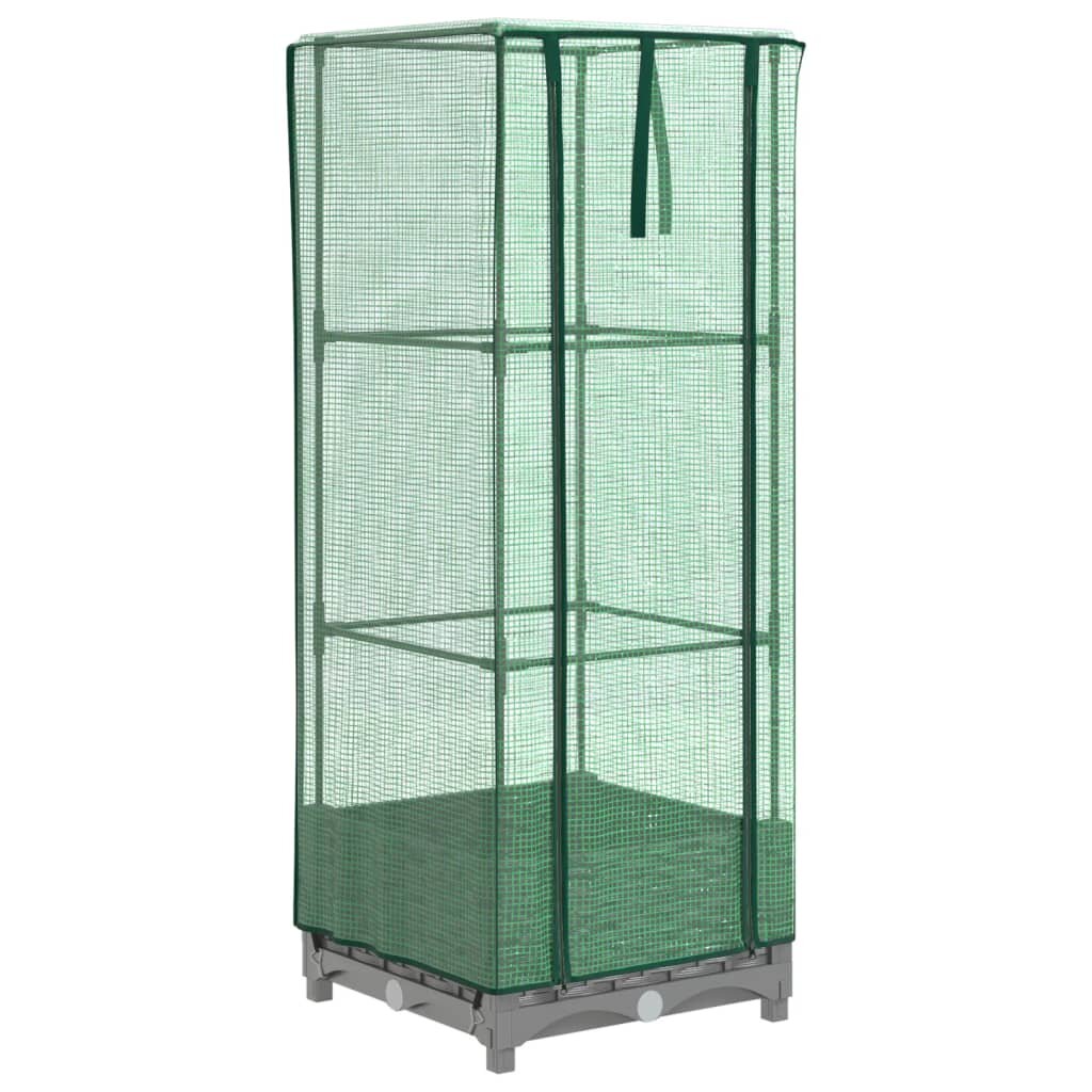 vidaXL Záhon s krytom na skleník ratanový vzhľad 40x40x123 cm