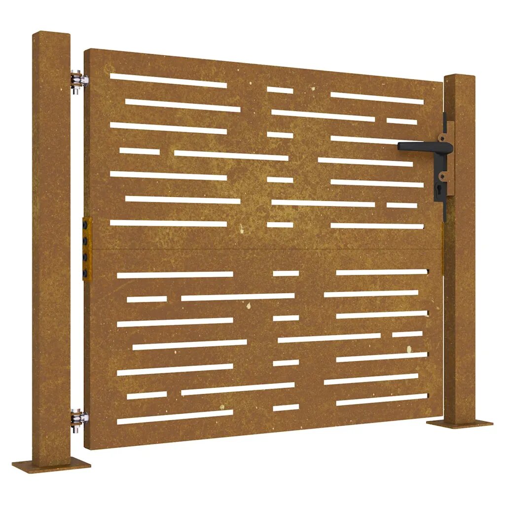 vidaXL Záhradná brána 100x100 cm corten oceľ štvorcový dizajn