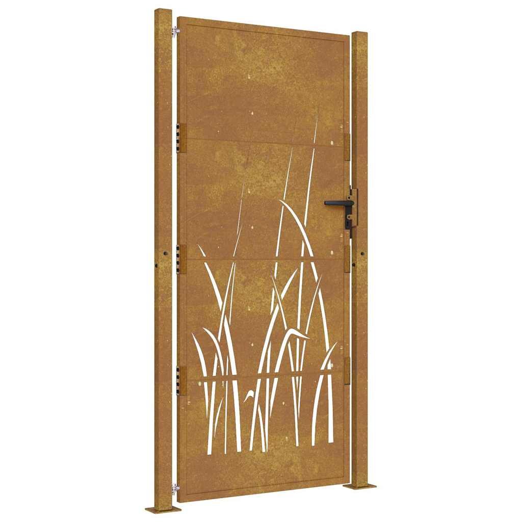vidaXL Záhradná brána 100x175 cm oceľ Corten dizajn s trávou