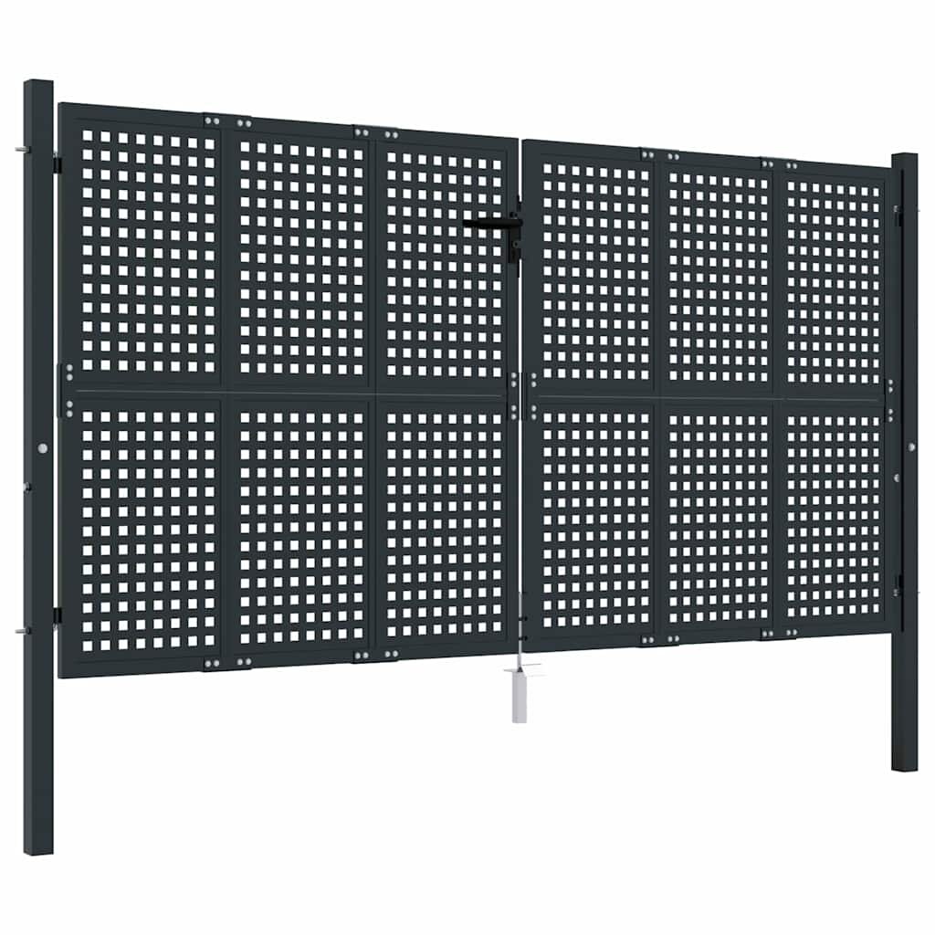 vidaXL Záhradná brána antracitová 300x125 cm oceľová