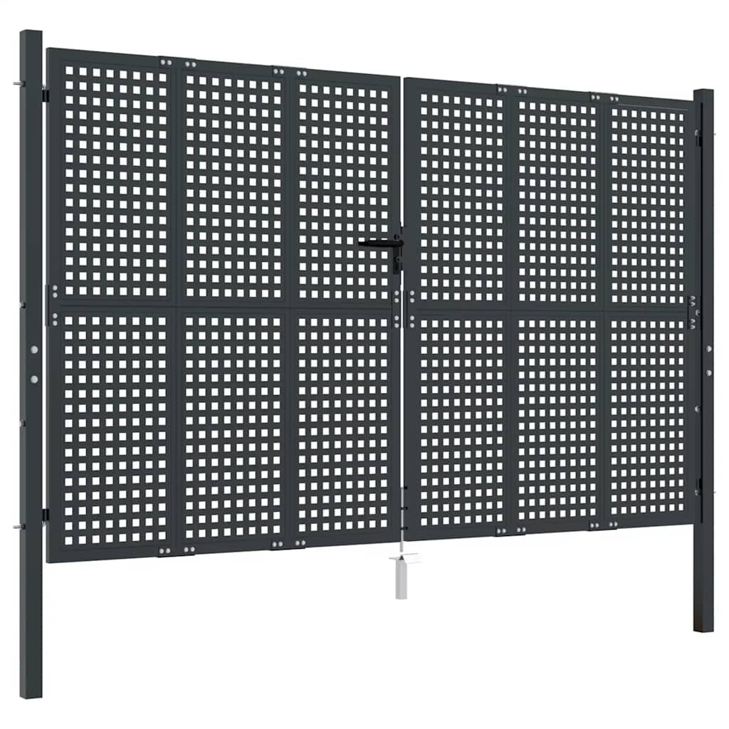vidaXL Záhradná brána antracitová 300x200 cm oceľová
