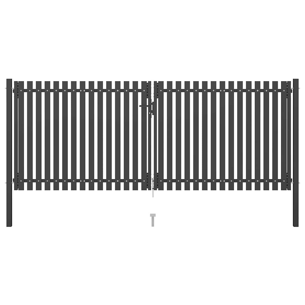 vidaXL Záhradná brána k plotu z ocele 400x125 cm antracitová