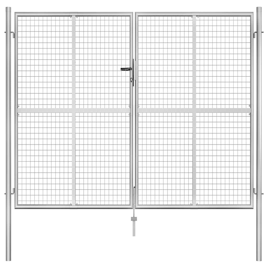 vidaXL Záhradná brána pozinkovaná oceľ 306x200 cm strieborná