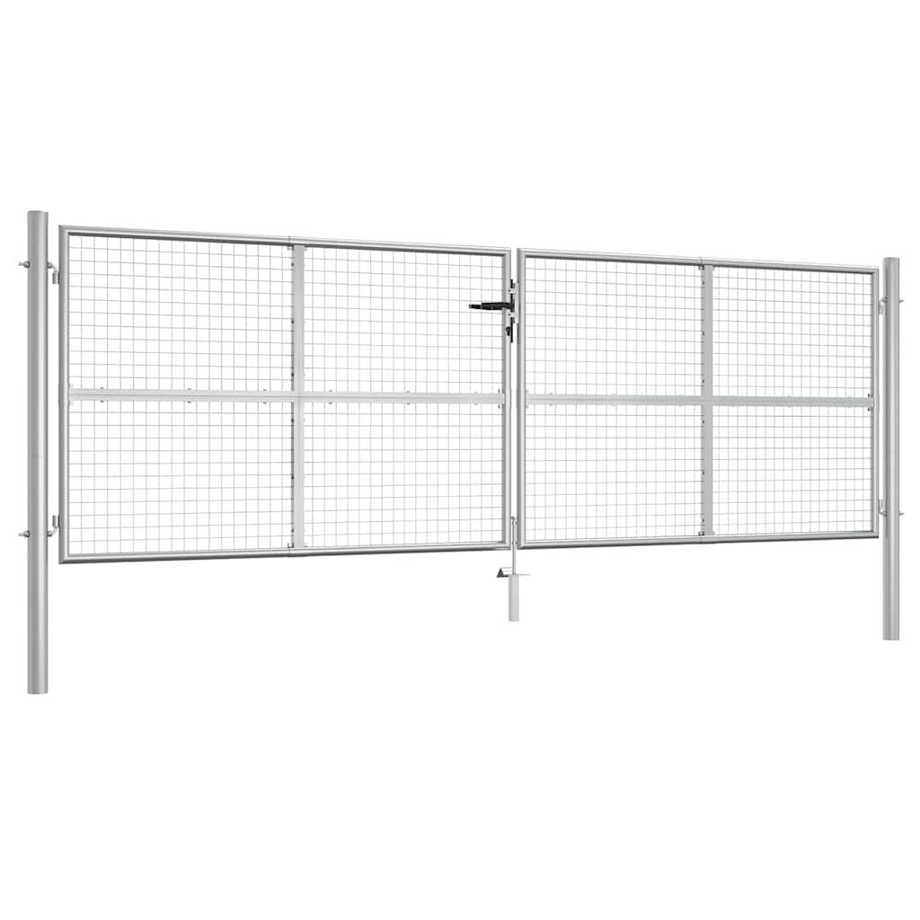 vidaXL Záhradná brána pozinkovaná oceľ 400x125 cm strieborná