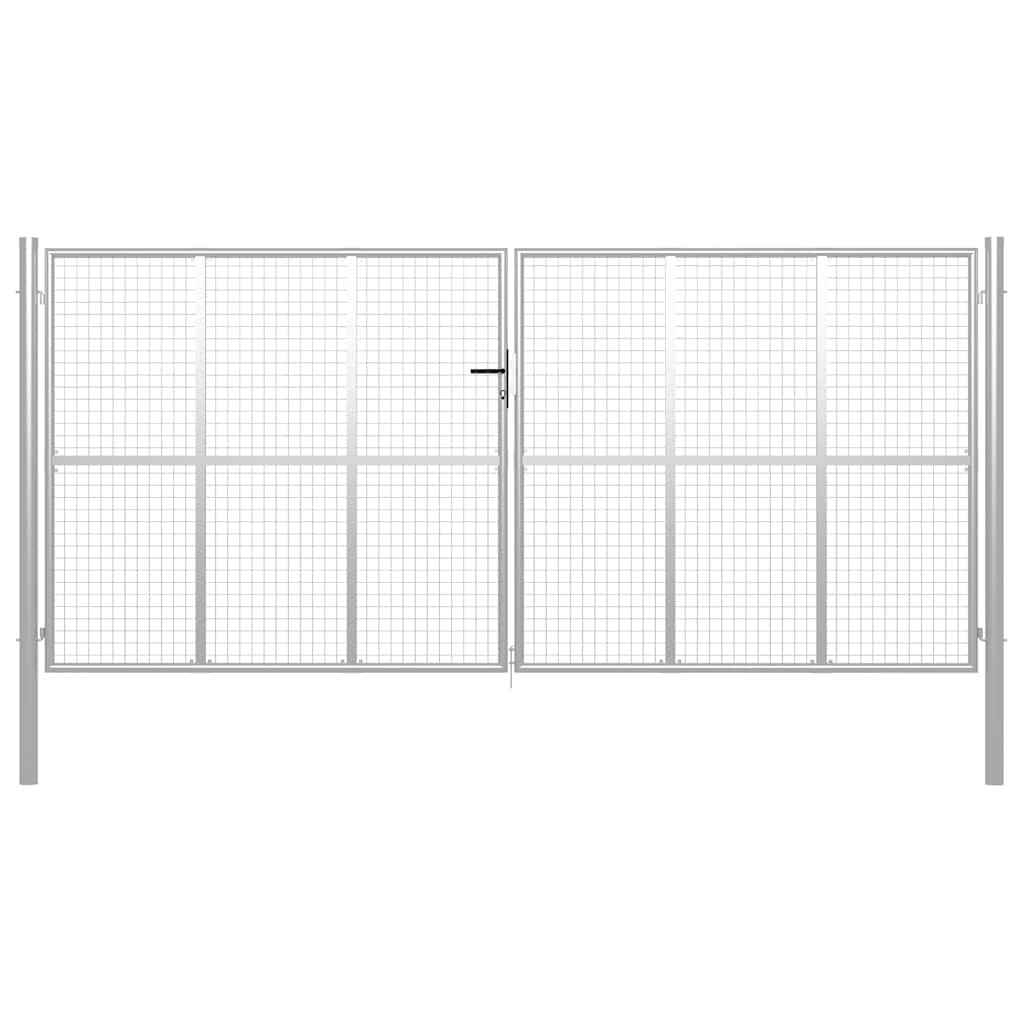 vidaXL Záhradná brána pozinkovaná oceľ 400x200 cm strieborná