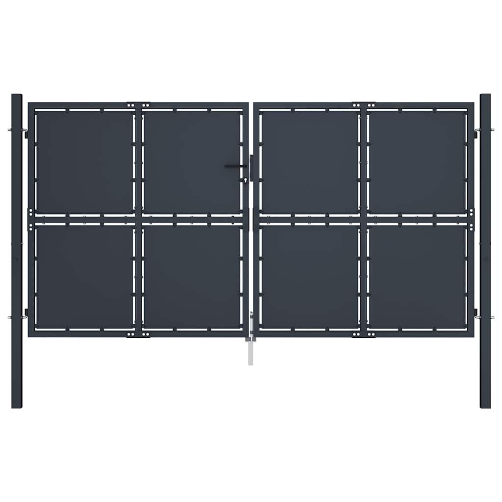 vidaXL Záhradná brána z ocele 300x175 cm antracitová