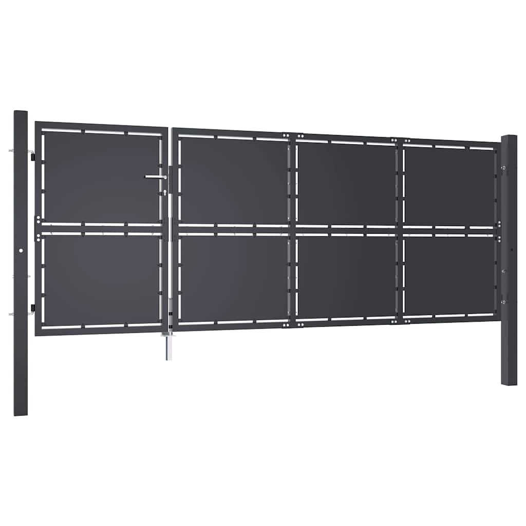 vidaXL Záhradná brána z ocele 350x125 cm antracitová