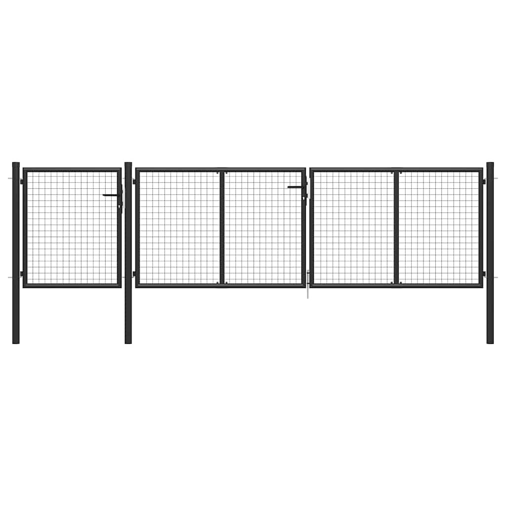 vidaXL Záhradná brána z ocele 400x100 cm antracitová