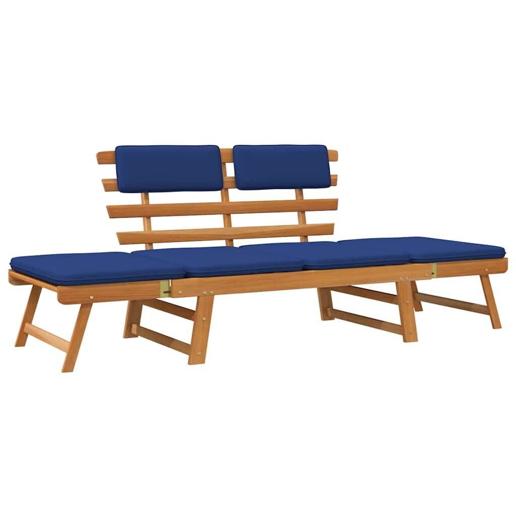 vidaXL Záhradná lavička s podložkami 2-v-1 190 cm akáciový masív