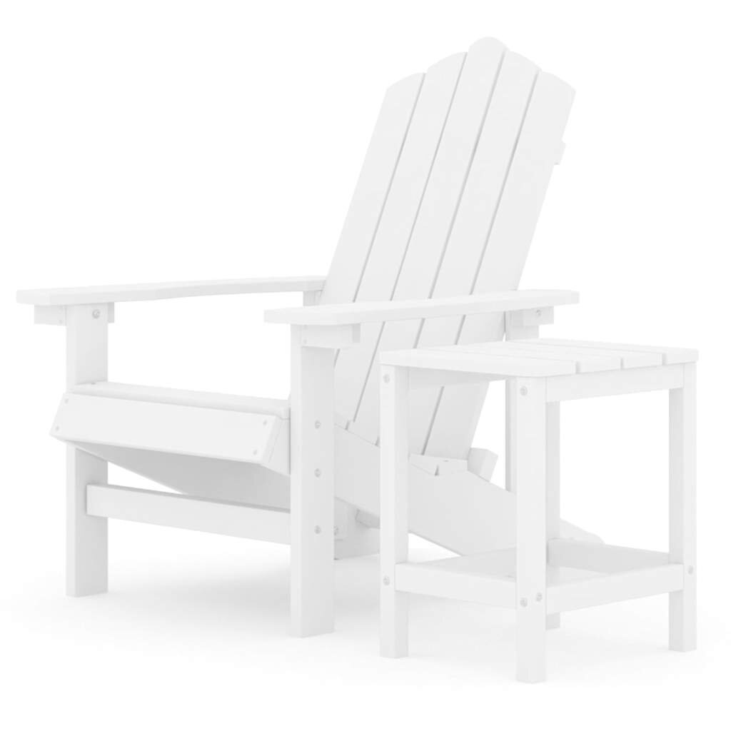 vidaXL Záhradná stolička Adirondack so stolíkom HDPE biela