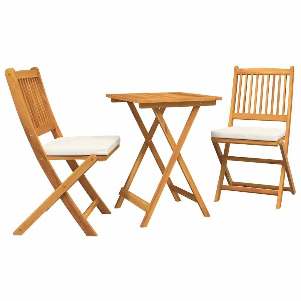 vidaXL Záhradný bistro set 3 ks Hnedá Pevné akáciové drevo