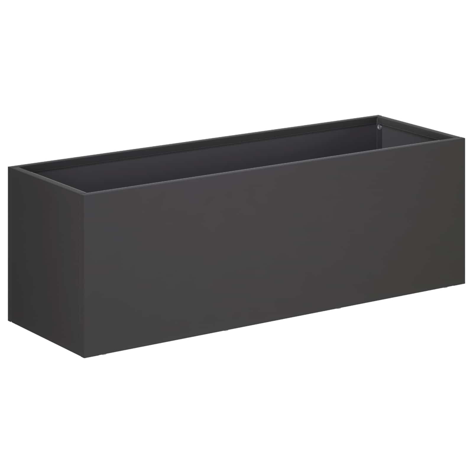 vidaXL Záhradný kvetináč Čierna 60 x 20 x 20 cm Studený valcovaný oceľ